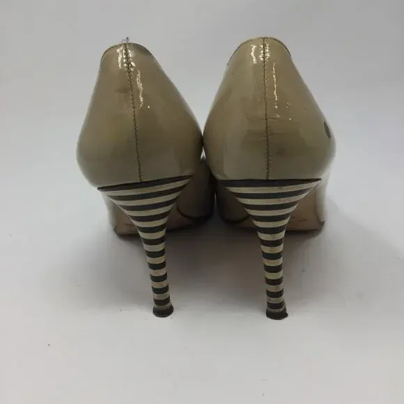 Kate Spade Nude, Striped Heels, size 7.5 - Picture 4 of 6